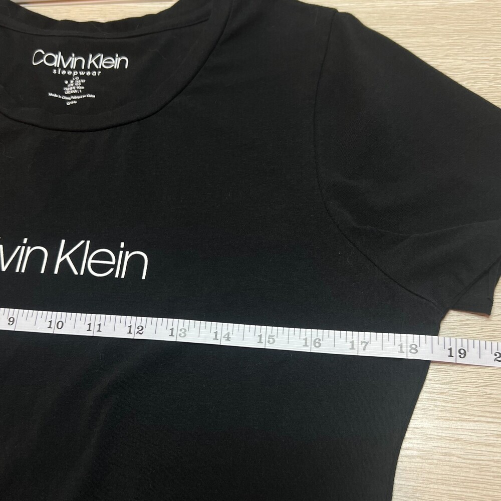 Calvin Klein Tee Shirt Womens L Sleep Tee Black White Logo Short Sleeve - Picture 6 of 8